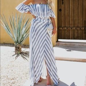 Vici Dolls Eclipse Striped Wrap Maxi Dress
